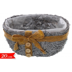 CESTINO OVALE FIOCCO ORO 20CM