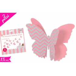 DECORAZIONE FARFALLA 15CM 2PZ