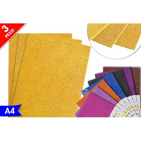 FOGLIO GOMMATO GLITTER 3PZ ASS