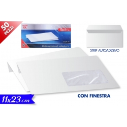 SET 50 BUSTE AUTOAD. C/FINESTRA 80GR