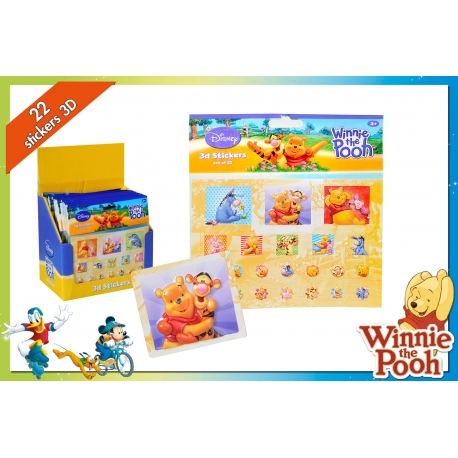 SET 22 STICKERS 3D WINNIE IN DISP