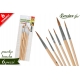 SET 5 PENNELLI LEGNO PUNTA TONDA