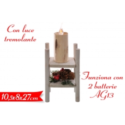DECORAZIONE CANDELA C/LUCE 10,5X8X27 CM
