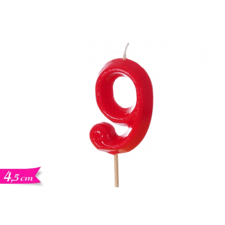 CANDELA NUMERO '9' ROSSA