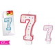 CANDELA NUMERO '7' 13CM  3ASS.