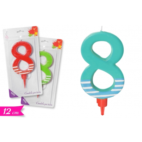 CANDELA MAXI NUMERO '8' ASS