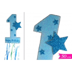 DECORAZIONE NUMERO "1" AZZURRO