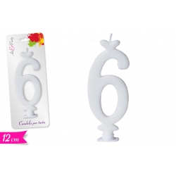 CANDELA NUMERO '6' 12CM