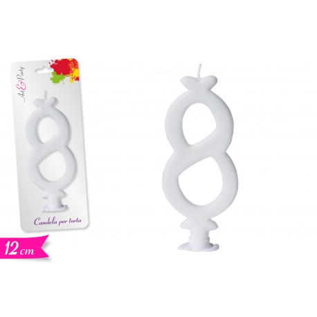 CANDELA NUMERO '8' 12CM