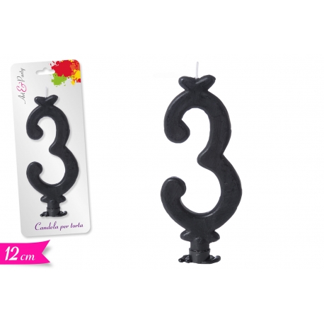 CANDELA NUMERO '3' 12CM