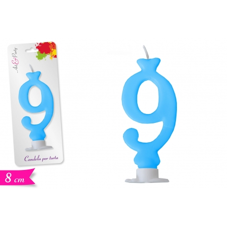 CANDELA NUMERO '9' 8CM