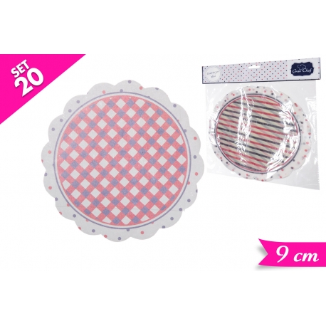 SET 20 SOTTO TORTA CARTA 9CM 2ASS
