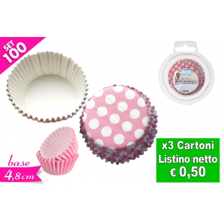 SET 100 PIROTTINI POIS/ROSA 11.5CM 2ASS