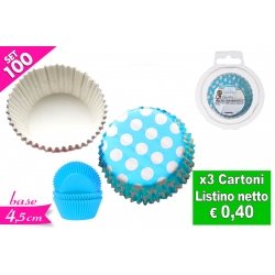 SET 100 PIROTTINI POIS/CELESTE 9.1CM