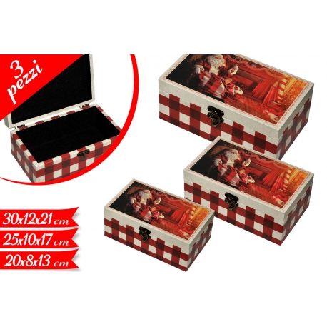 SCATOLE IN LEGNO SET 3