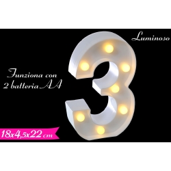 DECORAZIONE LUMINOSA NUMERO "3"