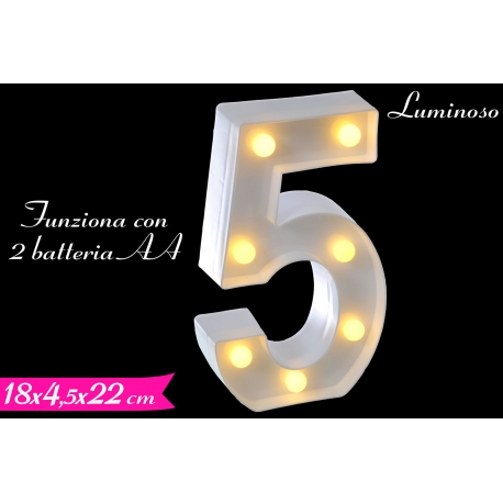 DECORAZIONE LUMINOSA NUMERO "5"