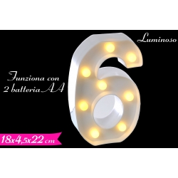 DECORAZIONE LUMINOSA NUMERO "6"