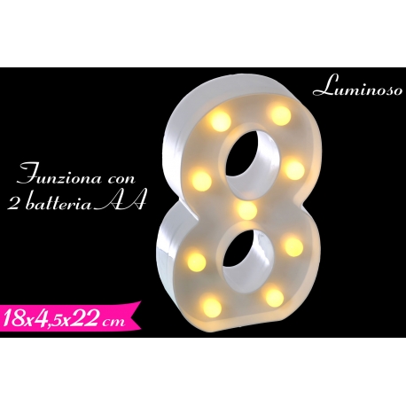 DECORAZIONE LUMINOSA NUMERO "8"