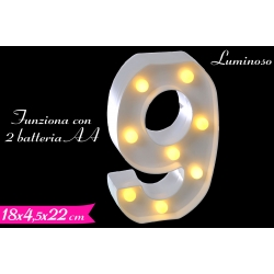 DECORAZIONE LUMINOSA NUMERO "9"