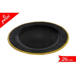 SET 6 PIATTI CARTA 26CM NERO