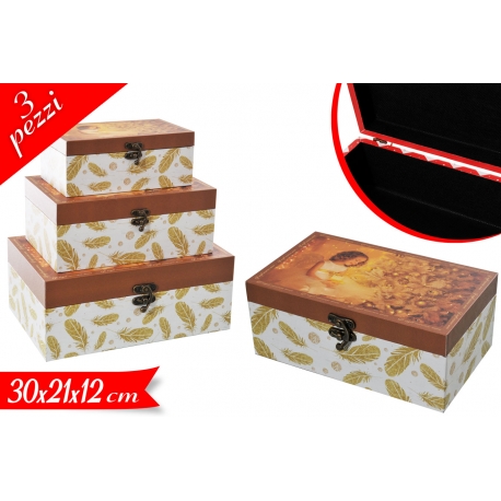 SCATOLE IN LEGNO SET 3
